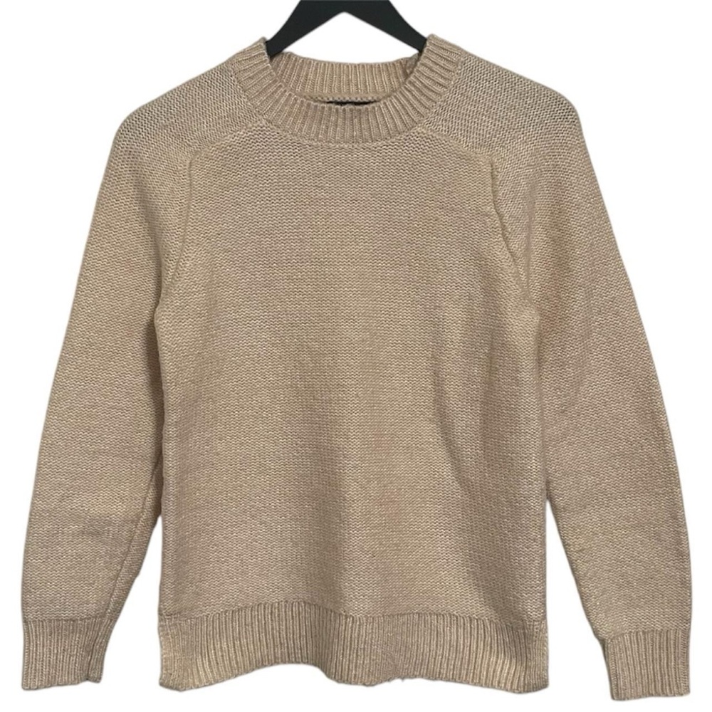 Plain Blank Off white Cream tan banana Republic long sleeve casual Knit Sweater